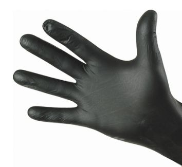 SAL084 Nitrile, Black Disposable Gloves, Powder-Free 4MIL #7700PFT 50/BX BLACK Textured Fingertips 9"L (Sz S-XL) Nighthawk N-Dex® "Not for medical use"