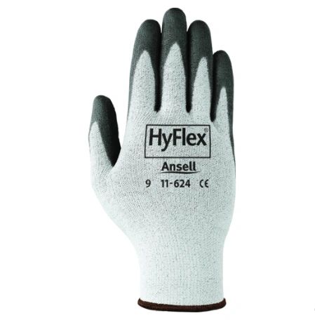 SAW989 HyFlex® 11-624 Gloves 13Gauge Dyneema® (SZ 6-11) Cut Resistance: ANSI/ISEA 105 Level 2 ANSELL