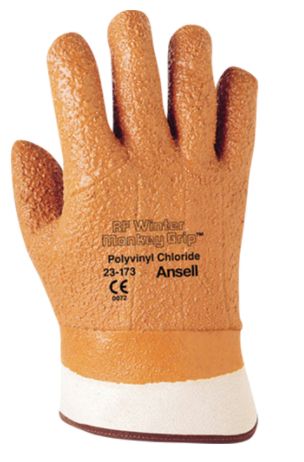 SEE953 Winter Monkey Grip® #23-173 Gloves Raised Finish, Safety Cuff ANSELL SZ10 Cold Application