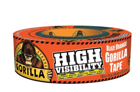 AF417 High-Visibility Gorilla Duct Tape Width: 48 mm (1-7/8") Length: 32 m (105') Thickness: 17 mils Orange GORILLA #6044002