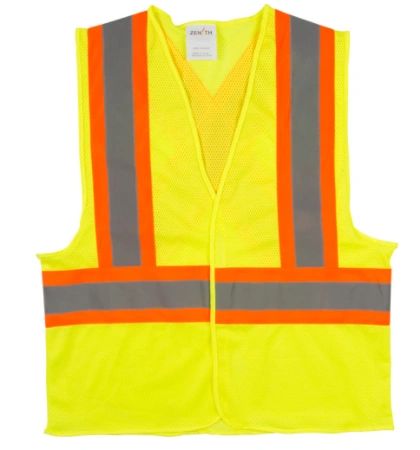 SGI277 (SEB702) Traffic Safety Vest, High Visibility Lime-Yellow, Polyester, CSA Z96 Class 2 - Level 2 (M-XL) ZENITH