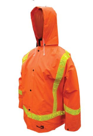 SDP048 Open Road FR PVC Rainsuit Jacket/Hood/BibPants Included (SZ's SML - 3XL) #2110FR-S VIKING