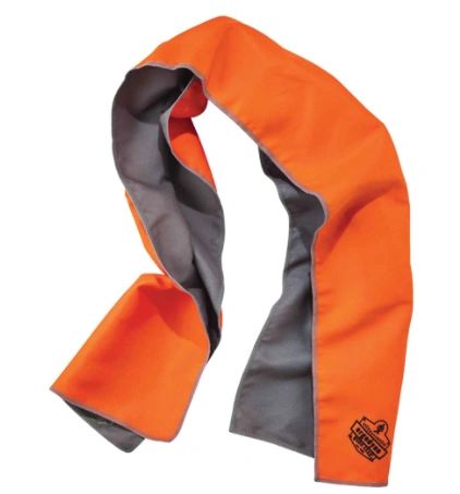 SDL618 Chill-Its® 6602MF Microfiber Cooling Towel #1266 Series Hi Viz Orange/Blue/Black Ergodyne