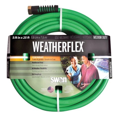 NJ403 Weatherflex Medium Duty Garden Hoses, Vinyl, 5/8" dia. x 25'/50'/75' SWAN