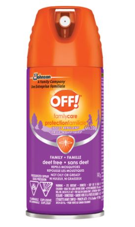 JL957 Insect Repellent,OFF! DEET-Free, Aerosol Spray, Family Care® 146GR/BTL SC JOHNSON