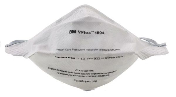 SGN905 3M 1804 N95 VFlex™ Healthcare Particulate Respirator & Surgical FLAT-FOLD Mask NIOSH (SML OR STANDARD) 50/BX