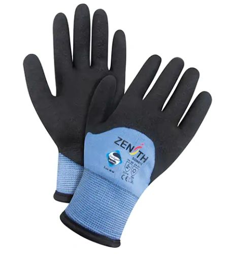 SGW876 Gloves, Safety Premium Foam PVC Coating, 15Ga Nylon Shell 3/4 Dipped Lining Acrylic ZX-30° up to -50°C COLD Superior Wet/Dry grip Cut Resistant ZENITH (Sz's Med-2XL)