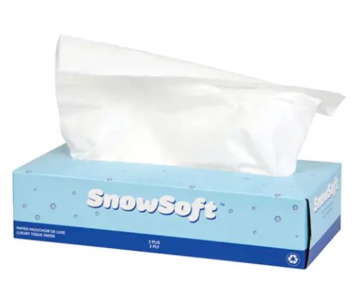 JO166 Facial Tissue, Premium Snowsoft - 2 Ply, 7.4" L x 8.4" W, 100 Sheets/BX #F10030 SUNSET 30BX/CS