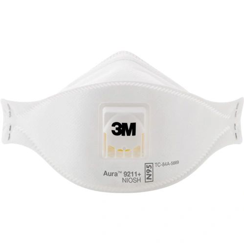 SGC330 3M 9211+ N95 Particulate Respirators FLAT FOLD Cool Flow Exhalation Valve 1/BAG