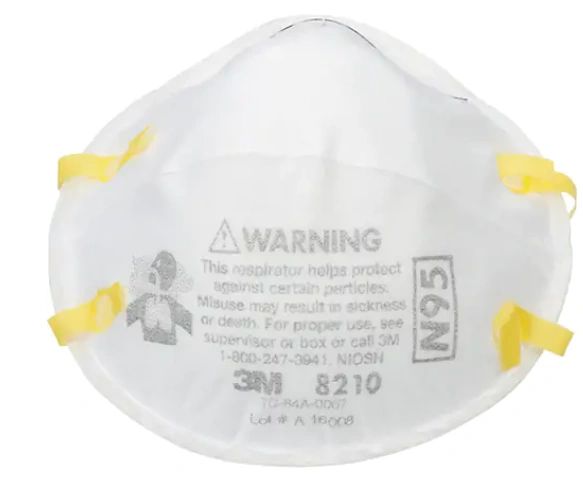 SGP729 3M N95 VP8210-2 Particulate Respirator Cup Style NIOSH Certified (32 Packs of 2) Size Standard