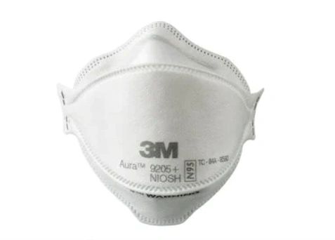 SHA943 3M 9205+ N95 NIOSH Respirator Particulate Certified Aura™ Flat-Fold, Skilled Trades: Reduces Fogging White, Standard Size, 3M CANADA (10/PK) #B00051022