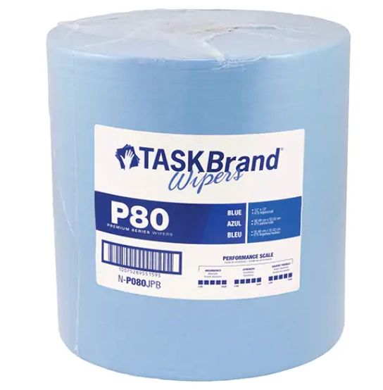 JM645 Wipers, TaskBrand® P80 Premium Series Heavy-Duty, 13" L x 12" W Color: BLUE #N-P080JPB HOSPECO (475 SH/ROLL)