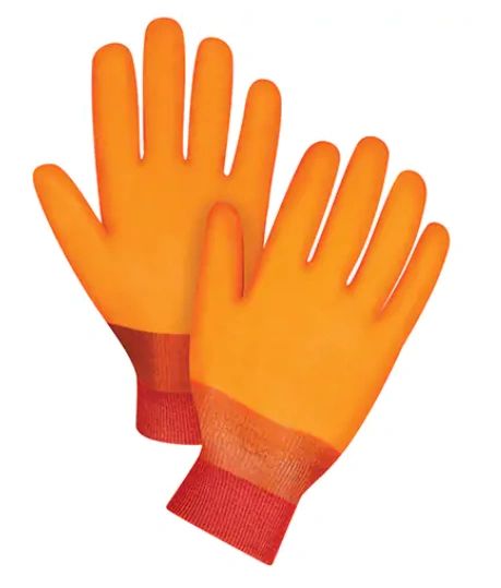 SDN590 PVC Gloves, 12" KNIT WRIST Winter Lined FOAM LINED LARGE ZENITH