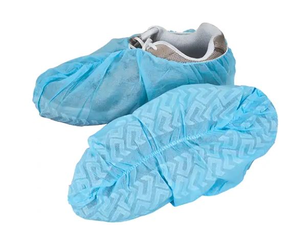 SEC387 Shoe Covers, Polypropylene, White or Blue Textured Sole for Traction ZENITH (LRG-XLAR) 100/PACK