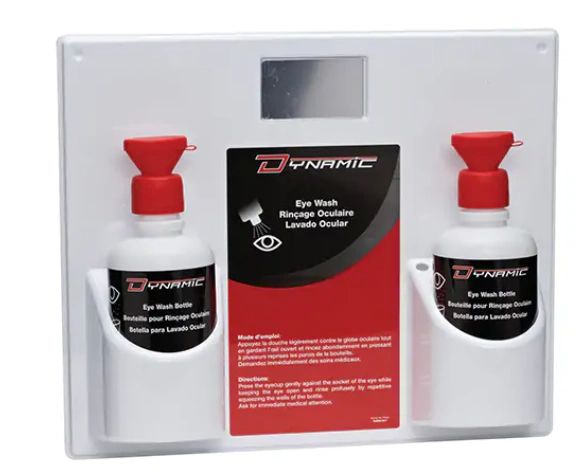 SGA884 Eyewash Station, Plastic with 2 Empty 32oz Bottle, DOUBLE #FAEWS1417E DYNAMIC SAFETY