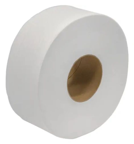 JO035 TOILET PAPER JUMBO ROLL JRT, WHITE 2PLY STANDARD 600'L #JRT600 SUNSET CONVERTING CORP 8/CASE