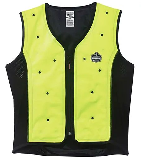 SDN600 Cooling Vests - Dry Evaporative, High Visibility Chill-Its® 6685 Lime-Yellow ERGODYNE (XLARGE/3XLARGE)