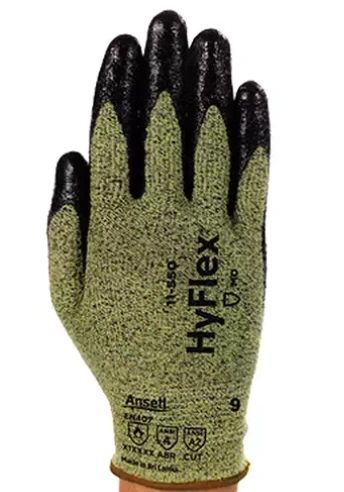 SGO479 Gloves, 15 Gauge, Ansell HyFlex® 11-550 Cut Resistant Nitrile Coated, Intercept™ Shell, ASTM ANSI Level A2 #115500 SERIES (SZ 6-11)