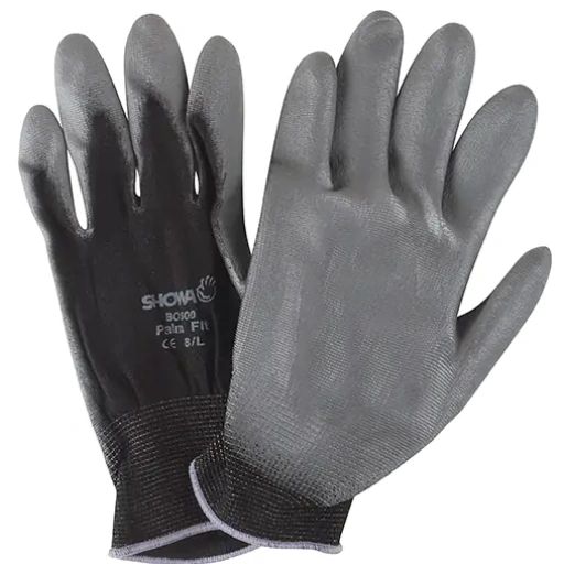 SAO085 Hi-Tech Assembly Gloves, Polyurethane Coating, 13 Gauge, Abrasion, Tear & Small Cut Resistant Nylon Shell Series #BO500B Showa Hi-Tech (Sz's 6-9)