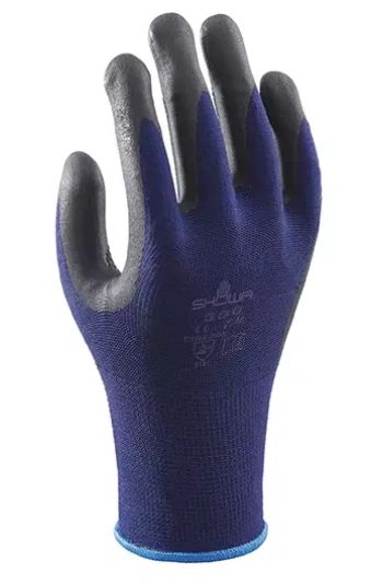 SEC939 Gloves, Atlas 380 Coated Foam Nitrile Coating, Cotton Shell Oil-Resistant Lightweight Series Elastic Cuff #380 Showa (Sz's SML-XLR)