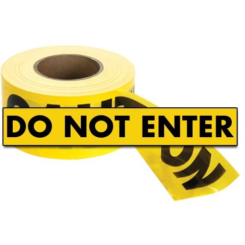 SED021 Barricade Tape "Do Not Enter" ENGLISH 3" x 1000' BLACK ON YELLOW Distancing