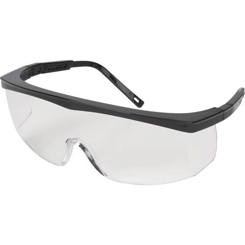 SEH642 SAFETY GLASSES #1051S Anti-Scratch Clear Lens Black Frame #Z100 Traditional Side shield Protection (4 PAIRS/BOX)