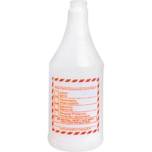 NI412 Plastic Bottles 24 oz. Round with WHMIS label Graduations 8 x 3 1/8 Fits Trigger 8" NG016 MARINO