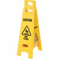 NC592 Floor Safety Signs 4 Sided Caution Wet Floor Height37" RUBBERMAID