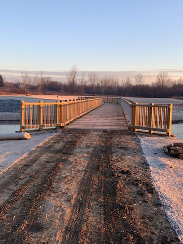 10-ton pile supported timber bridge with Lake County Forest Preserve Picket Handrail