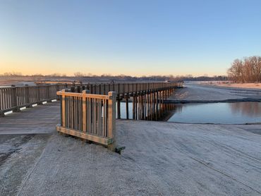 10-ton pile supported timber bridge with Lake County Forest Preserve Picket Handrail