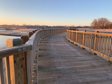 10-ton boardwalk with Lake County Forest Preserve Picket Handrail