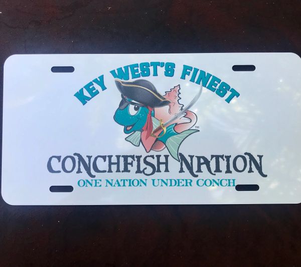 Conchfish Nation Pirate License Plate