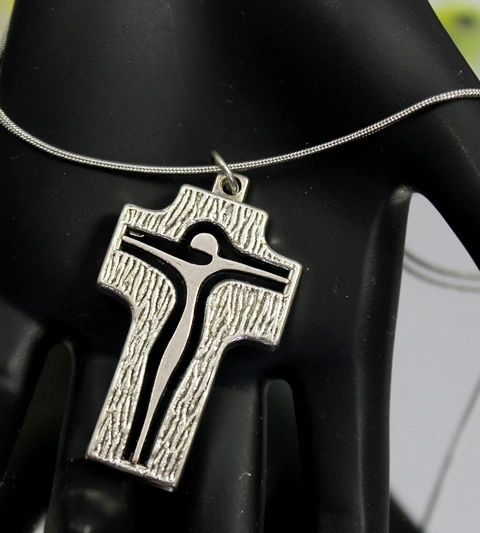 Modern crucifix deals necklace