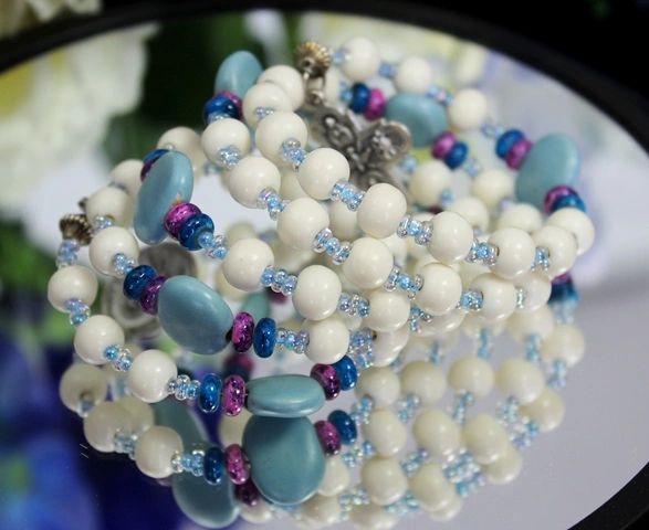 St. Therese and Kazuri Bead Rosary Bracelet