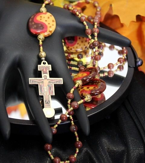 San Damiano Cross, Kazuri Bead Rosary