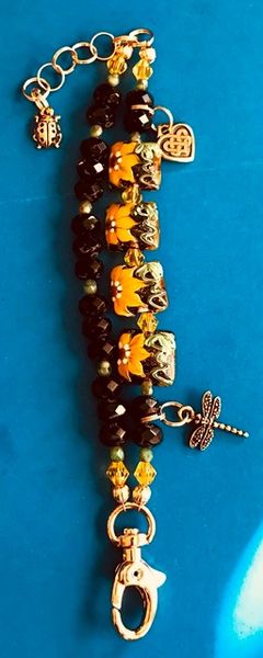 Sun Flower Bracelet featuring Grace Lampwork Beads