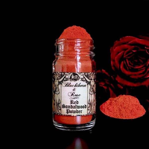 Pure Red Sandalwood Powder For Protection Healing Cleansing Purification Psychic Visions Love Attraction Blessings Wish Magic Meditation Blackthorn And Rose Olde World Witchery Boutique And Botanicals