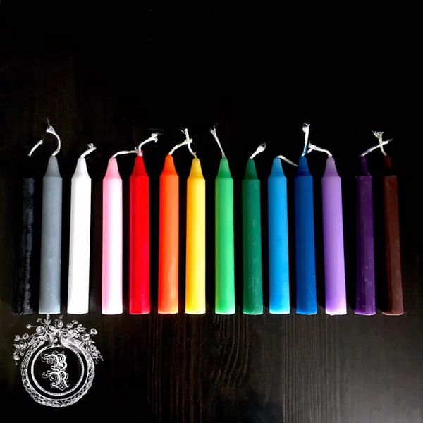 Witchcraft Rituals Great for Casting Chimes Mega Candles 5 pcs 3/4 Inch Diameter Black Ceramic Chime Ritual Spell Candle Holders Spells Vigil Wiccan Supplies & More