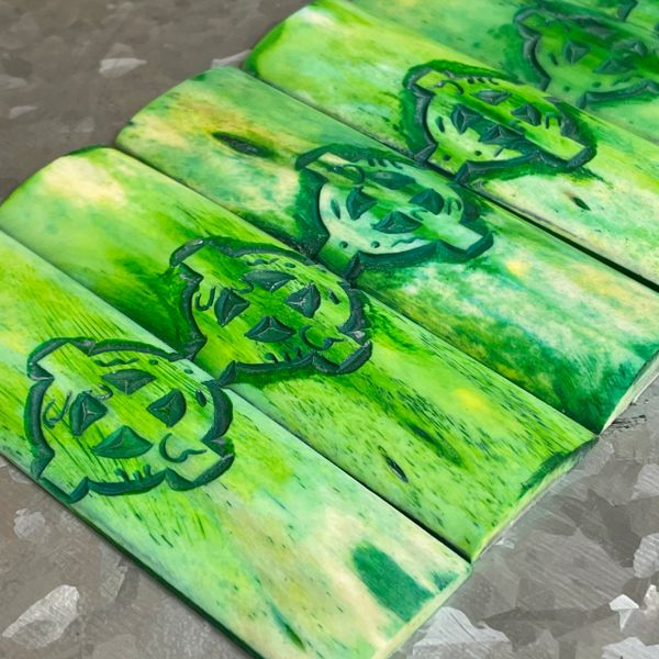 Camel Bone - Green Celtic Cross