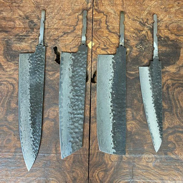 76 Layer Japanese Damascus Knife Blanks - Set of 4