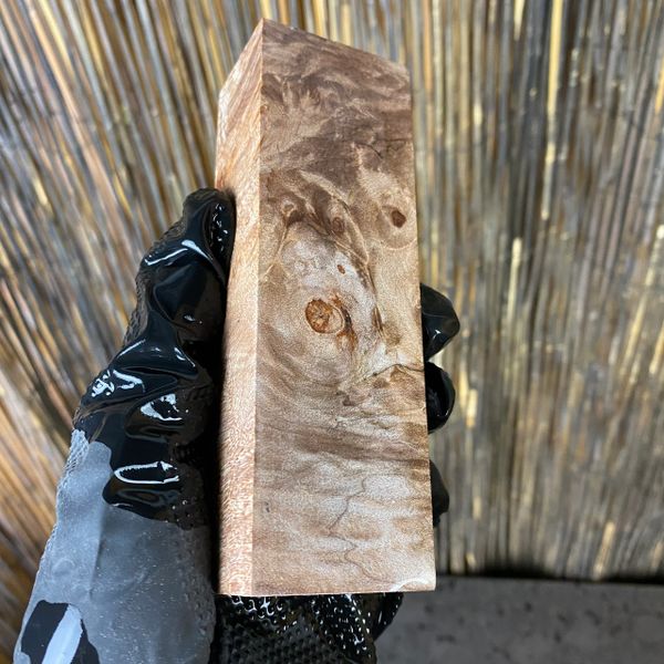 Hybrid Stabilized Spalted Maple Burl With Gold Alumilite Epoxy Resin Knife  Handle Blank, Tool Blank, Woodturning Block M16 READY to SHIP 