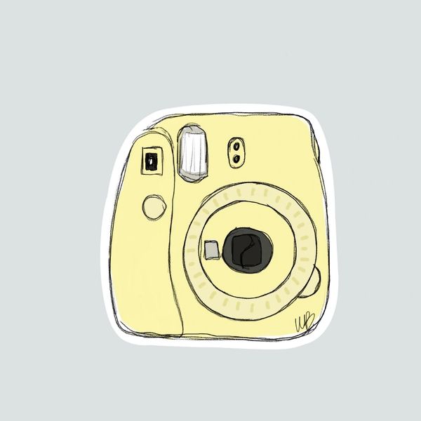 Sticker | yellow Polaroid | camera | Cute | Aesthetic | yellow 