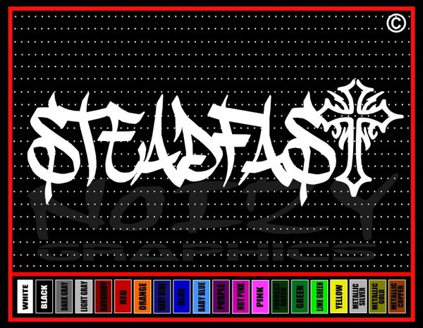 Steadfast Cross Vinyl Decal / Sticker
