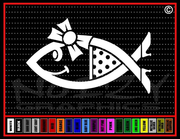 Fish Girl Ithycus Cute Vinyl Decal / Sticker