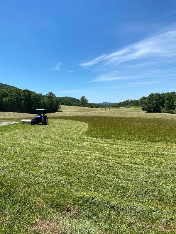 level pasture cutting hay Facowee Farms