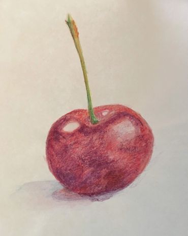 single cherry
colored pencilCherry