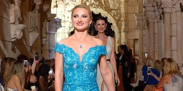Lace Blue Dress, Sky Blue Long dress, evening gown, elegant maxi dress by Angelina Jordan.