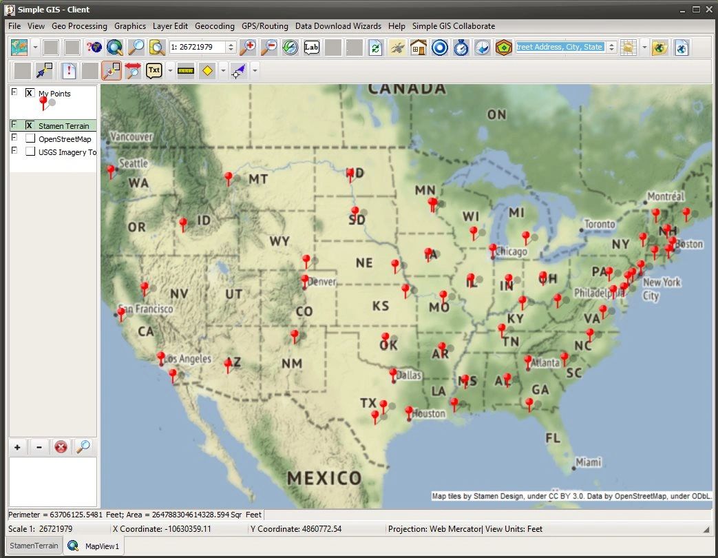 Batch geocoding street addresses in Simple GIS software