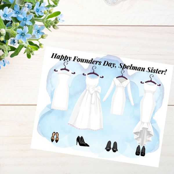 Spelman College Founders Day White Dress tradition card