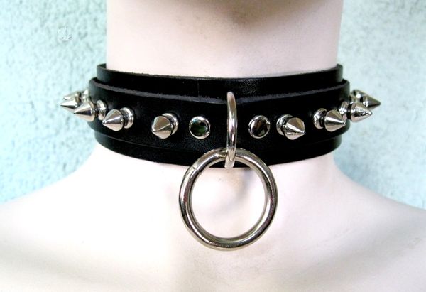 Spiked Bondage Choker 61CS With One O Ring